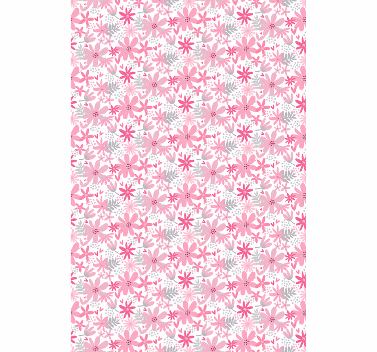 Pink flowers pattern kitchen roller blind - TenStickers