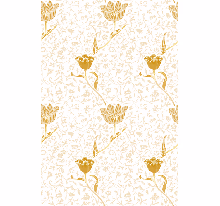 Golden elegant pattern floral roller blind - TenStickers