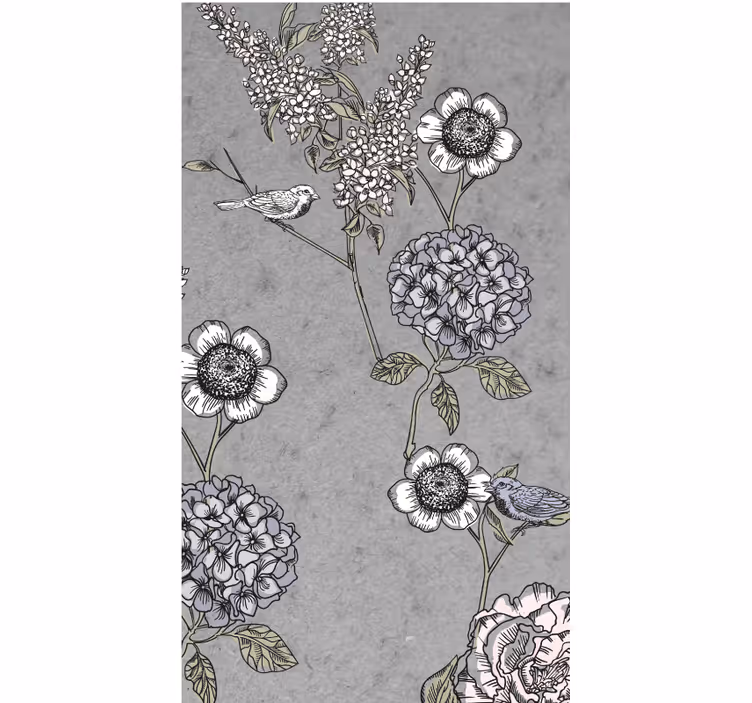 Grey gentle motif blind flowers and plants - TenStickers