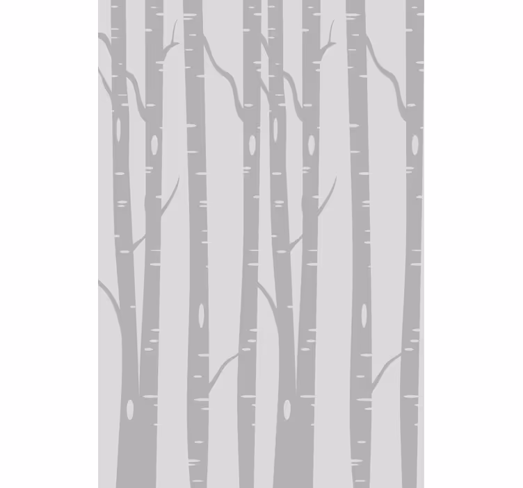 Tall birches forest Scandinavian tree dining room roller blind - TenStickers