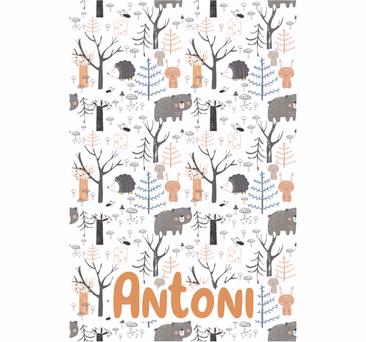 Nordic animals with name blind children - TenStickers