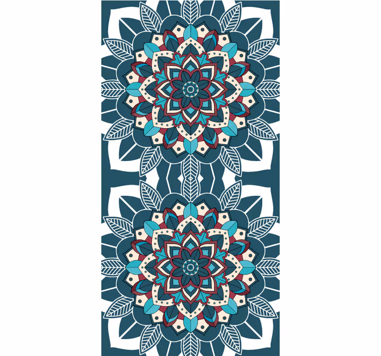Elegant blue tiles pattern roller blind - TenStickers