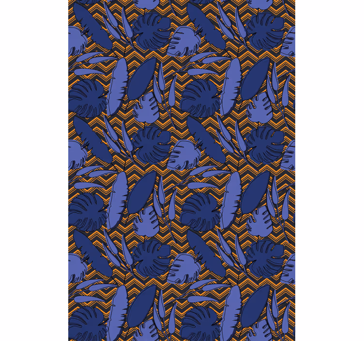 Blue tropical pattern blind flowers and plants - TenStickers