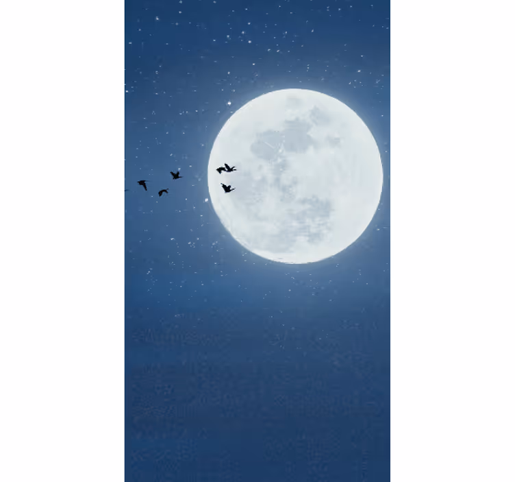 Full moon and sky living room roller blind - TenStickers