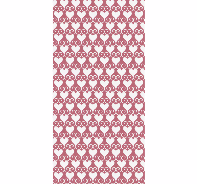 Hearts and swirls love roller blind - TenStickers