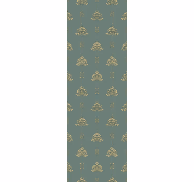 Teal Jugendstil pattern flowers classic blind - TenStickers