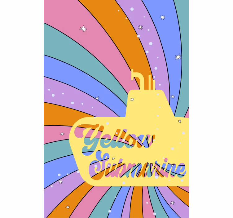 Yellow submarine vintage roller blind - TenStickers