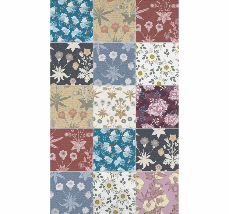 Flowers patchwork Classic blind - TenStickers