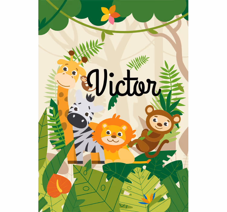 Custom jungle animals kids roller blind - TenStickers
