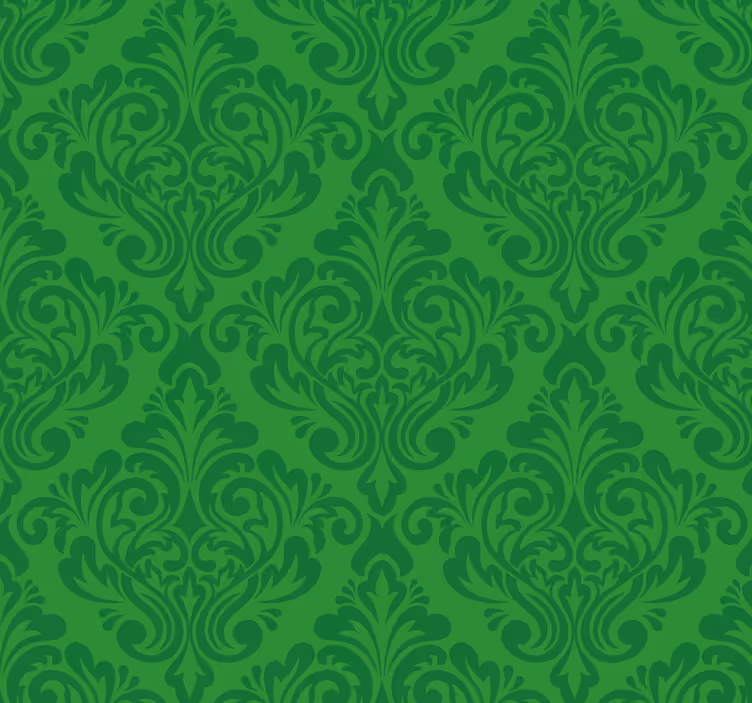 Damask pattern green retro roller blind - TenStickers