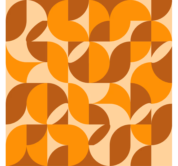 Orange retro figures living room roller blind - TenStickers