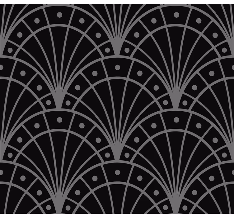 Art deco pattern black living room roller blind - TenStickers