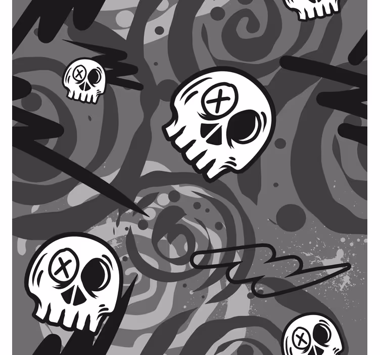 Black Skull Graffiti Pattern Teenage Blind - TenStickers