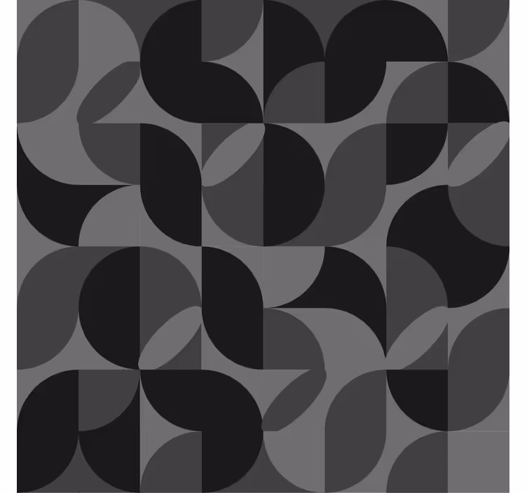 Black abstract shapes living room vintage blind - TenStickers