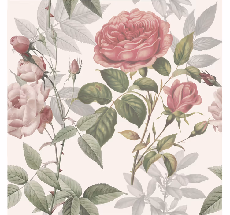Floral rose pattern living room blind - TenStickers