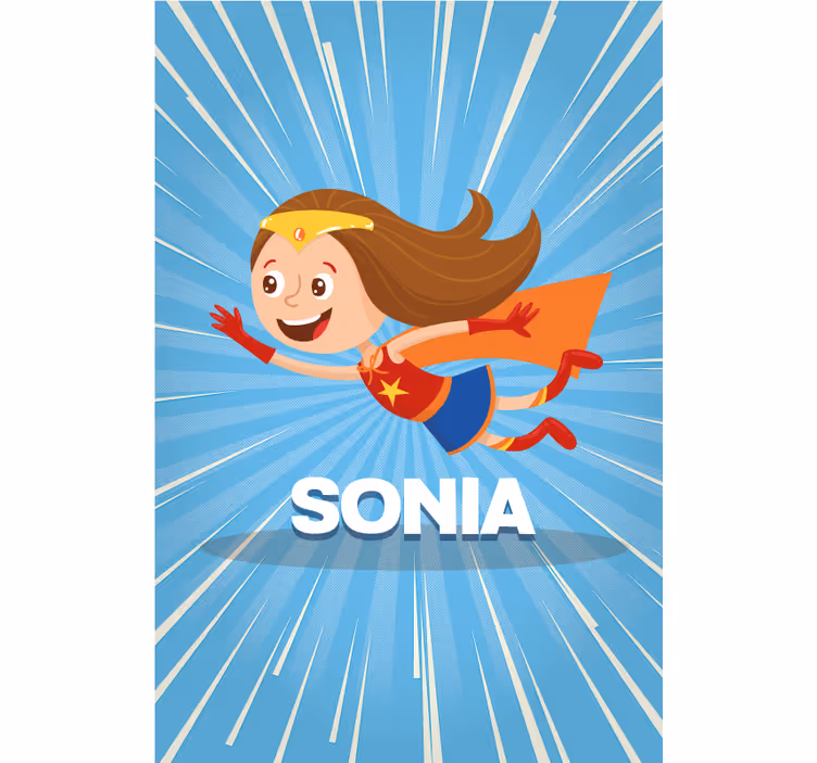 Super girl with name kids roller blind - TenStickers