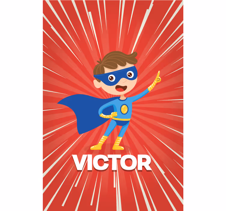 Super kid with name kids roller blind - TenStickers
