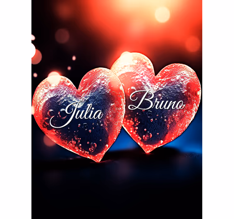 Original blind - Hearts with name Custom printed - TenStickers