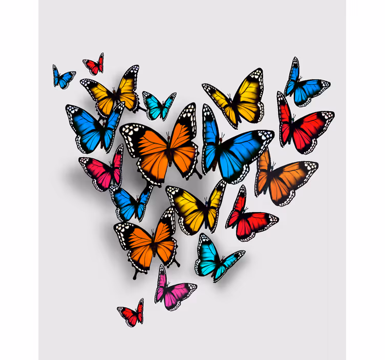 Bright colorful butterflies living room roller blind - TenStickers