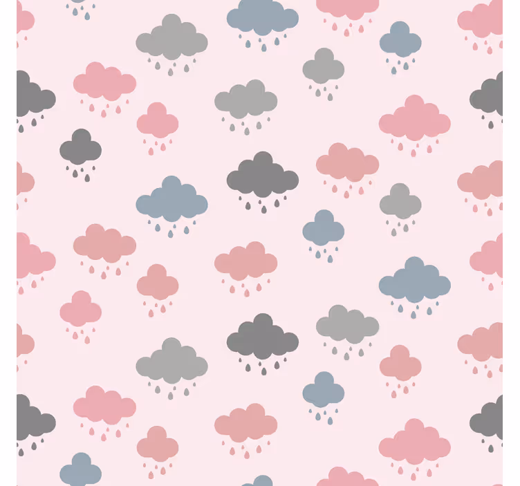 Pink and grey rain cloud roller blind - TenStickers