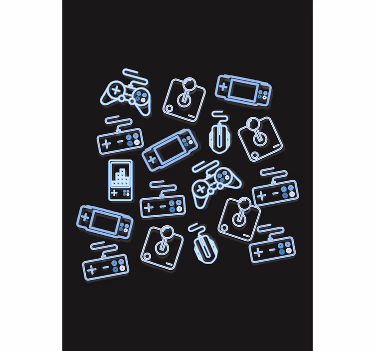 Blue controls gamer roller blind - TenStickers