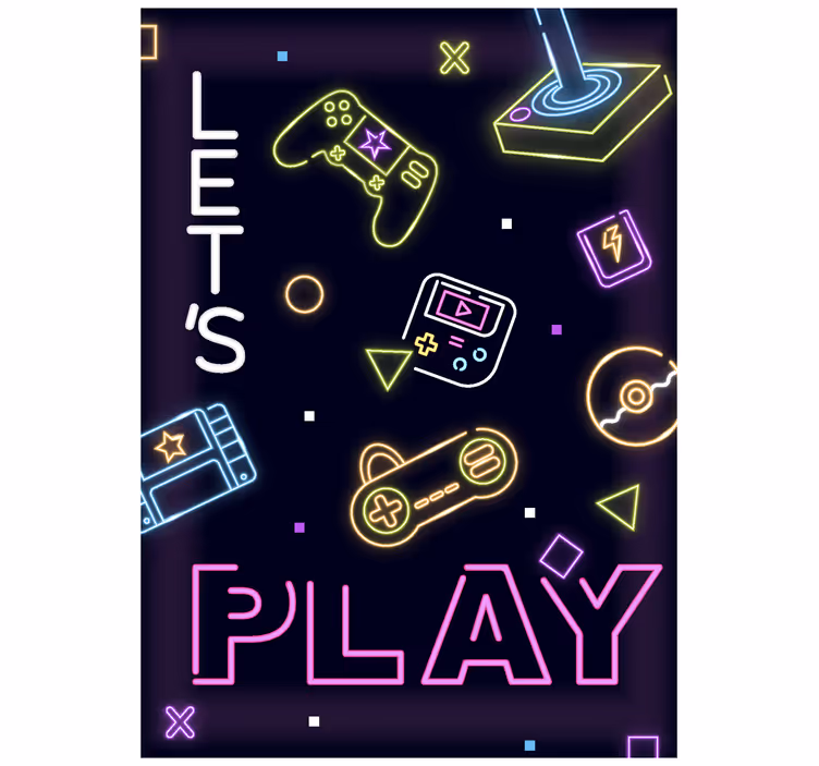 Neon controles gamer roller blind - TenStickers
