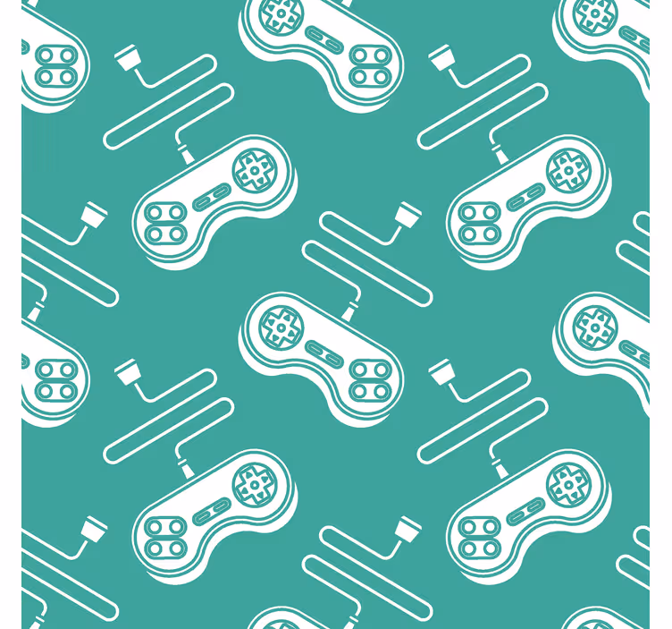 Retro white controls pattern gamer roller  blind - TenStickers