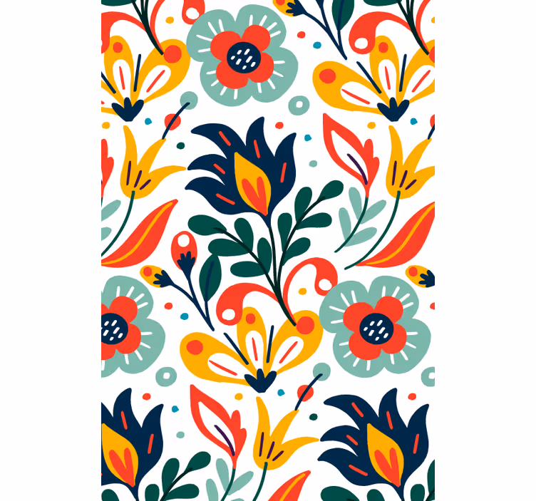 Botanical Motif Print blind flowers and plants - TenStickers