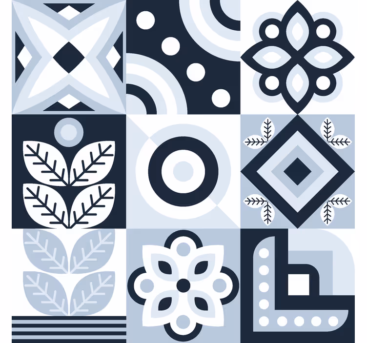 Tiles pattern Nordic blind - TenStickers
