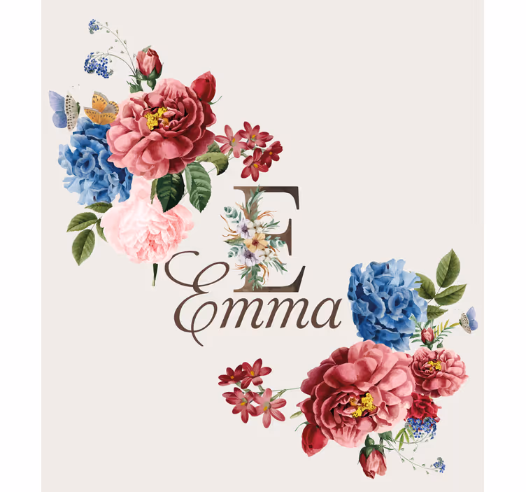 Floral initial Custom printed window shade - TenStickers