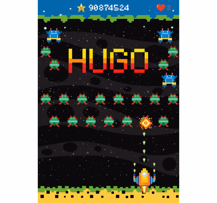 8 bits retro arcade personalised roller blind - TenStickers
