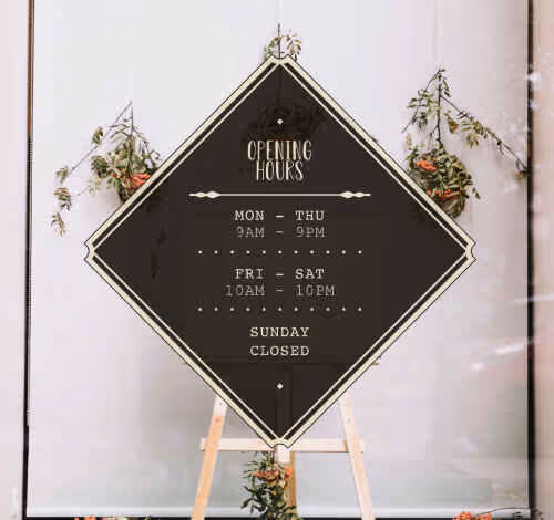 Open Hours Stickers - Tenstickers Open Hours Stickers - Tenstickers