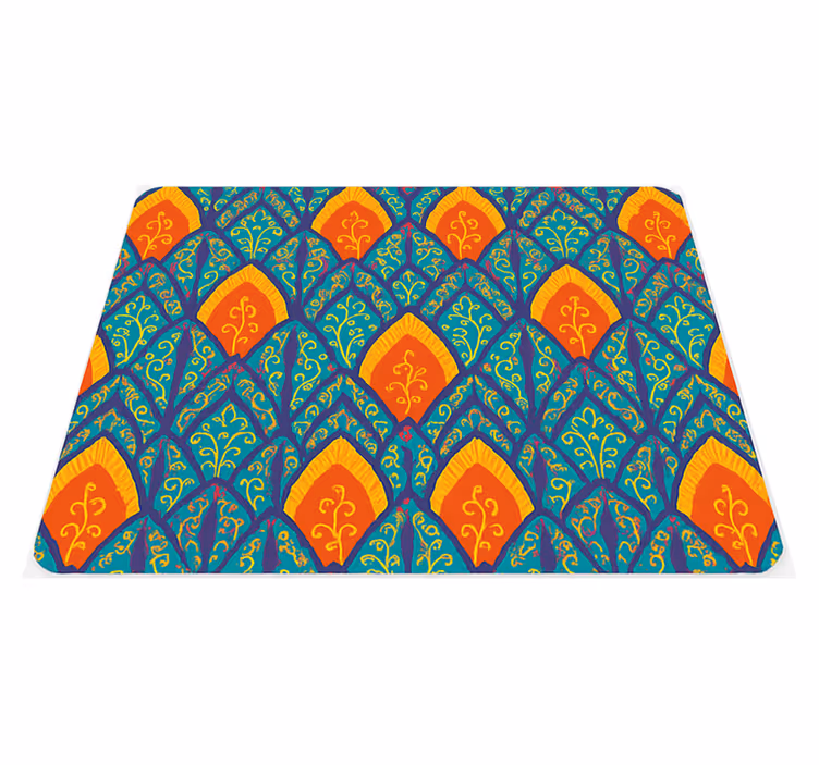 Original placemat colorful indian peacock design - TenStickers