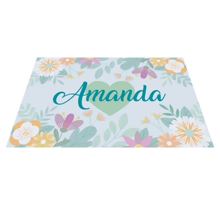 Customisable placemat flower heart amanda - TenStickers