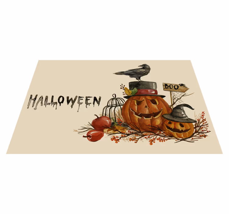Halloween placemat festive pumpkin display - TenStickers