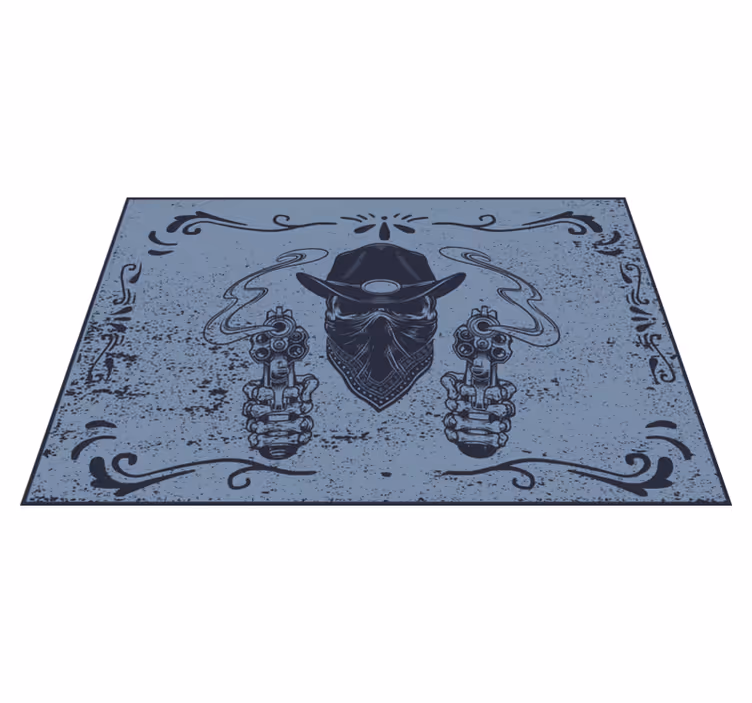 Original placemat cowboy face with guns design - TenStickers