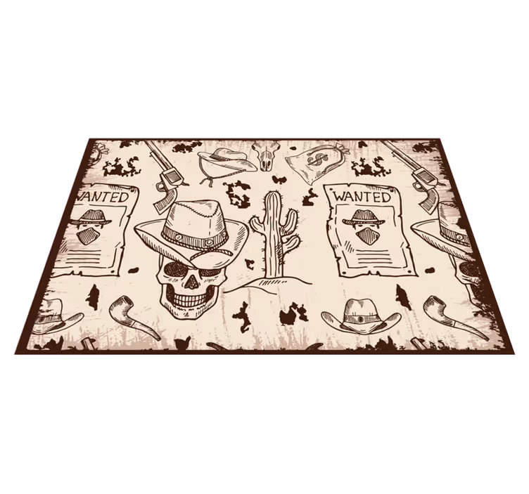 Original placemat with skull and cowboy design - TenStickers