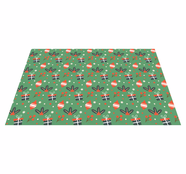 Christmas placemat with holiday ornament design - TenStickers