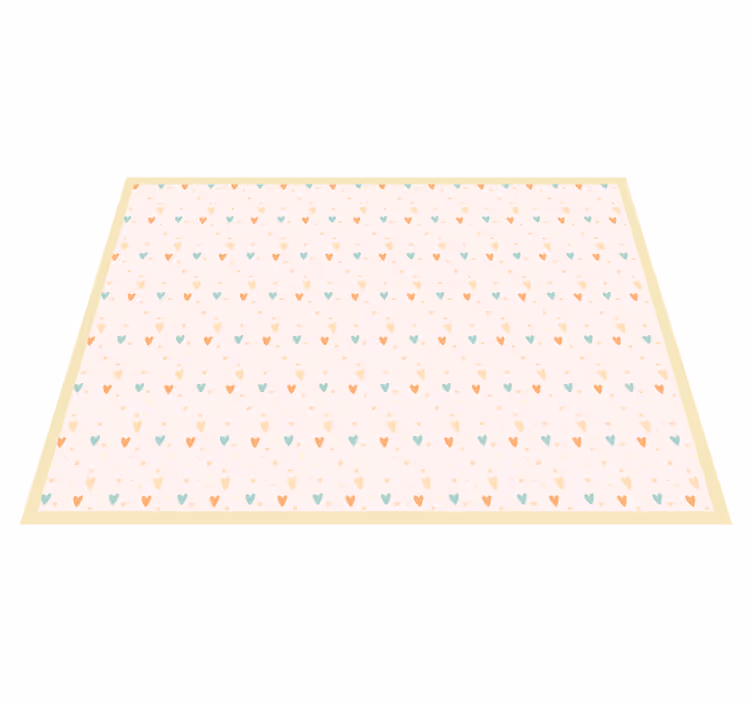 Children placemat with heart patterned background - TenStickers