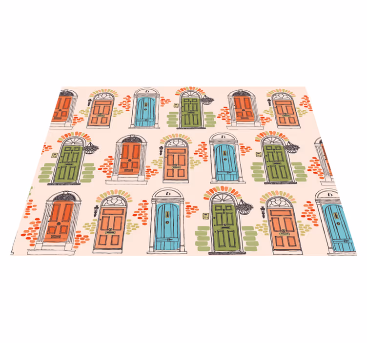 Original placemat with vibrant door designs - TenStickers