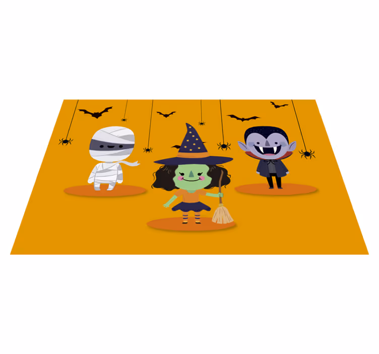 Halloween placemat featuring playful halloween figures - TenStickers