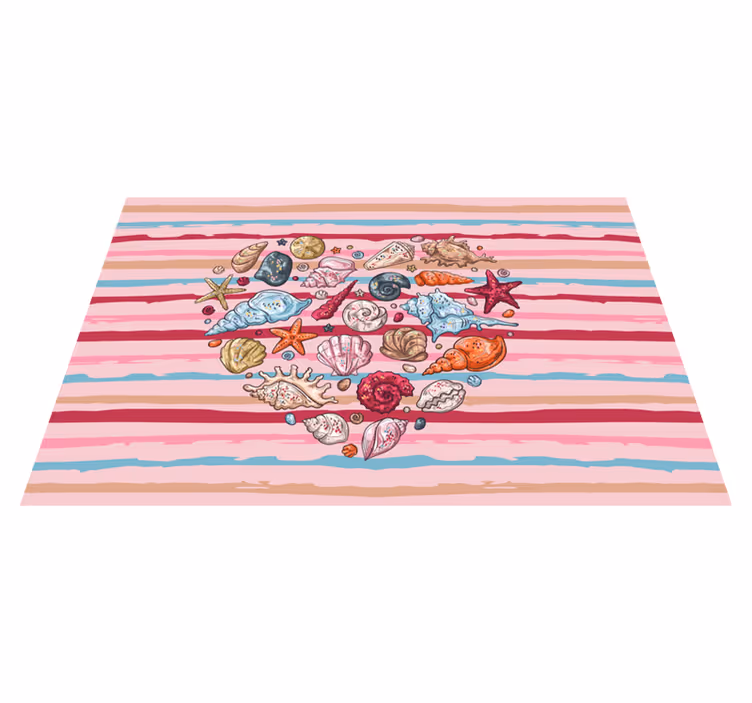 Modern placemat with shells heart design - TenStickers