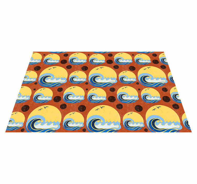 Modern placemat with stylized wave design - TenStickers