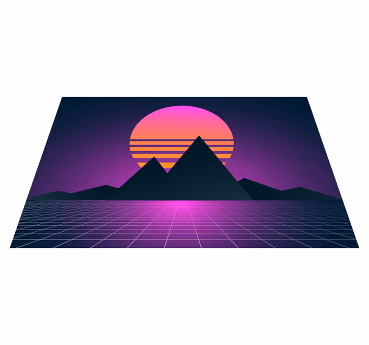 Modern placemat geometric twilight landscape - TenStickers