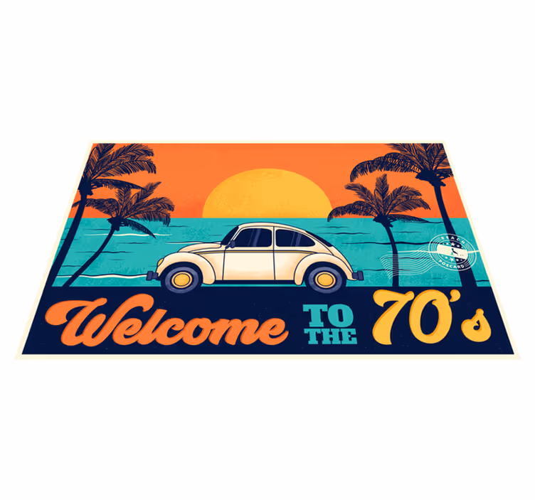 Elegant placemat retro 70s coastal vibes - TenStickers