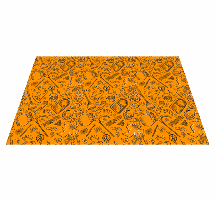 Halloween placemat with creepy halloween designs - TenStickers