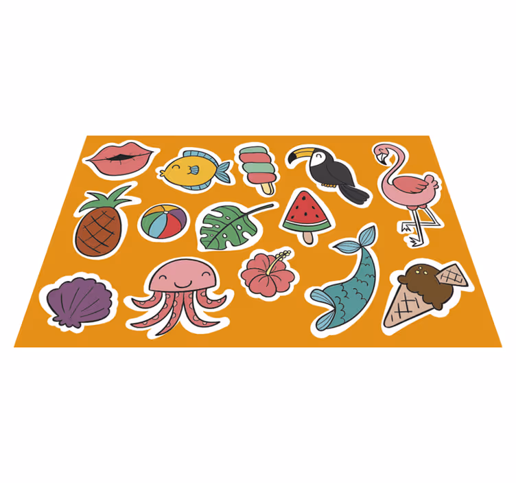 Children placemat with vibrant tropical designs - TenStickers