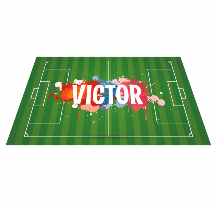 Soccer pitch with name children placemats - TenStickers