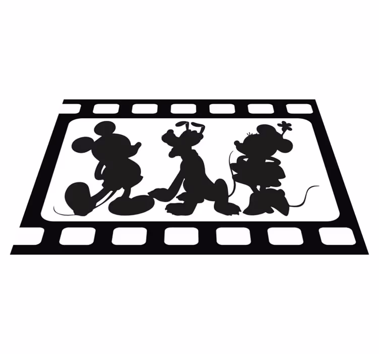 Children placemat with animated character silhouettes - TenStickers