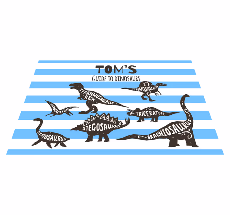 Dinosaurs with names personalised children placemat - TenStickers